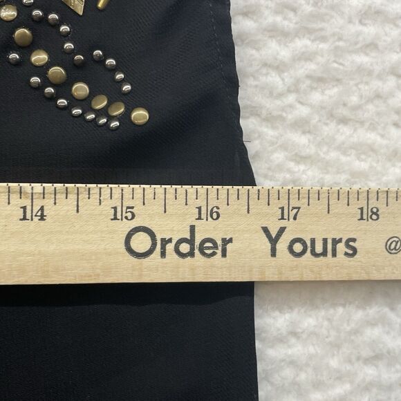 Ecote Shirt Womens Small Black Gold Sheer Embellished Urban Outfitters Cut Out - Picture 8 of 10